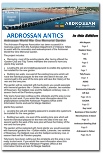 Blurry picture of antics newsletter.